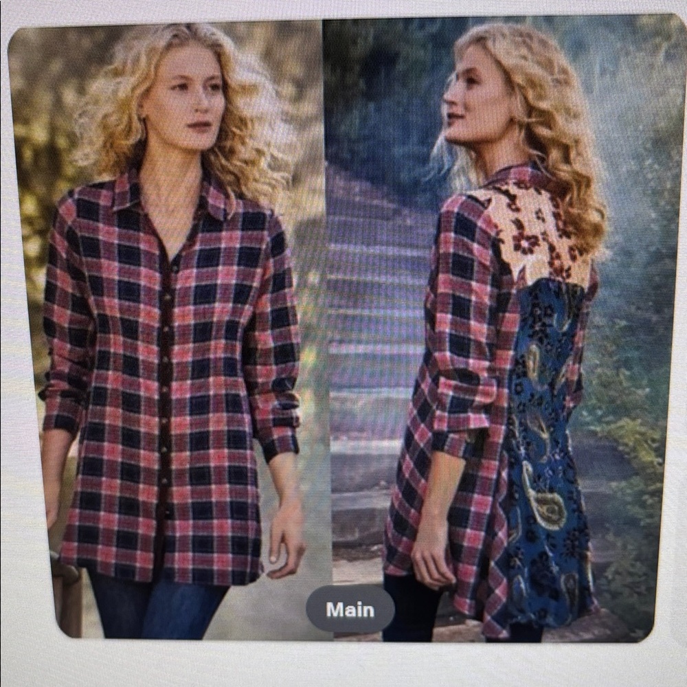 Soft surroundings, Kensington top velvet floral size PS 6–8 Boho NWT